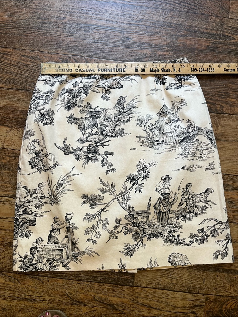 Toile Print Mini Skirt in Cream and Black